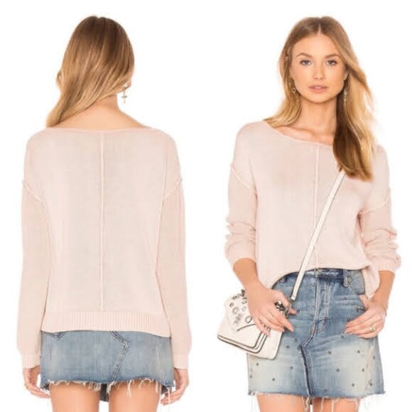 Rails Sweaters - Rails Erin Sweater Knit Crewneck Blush Pink Cotton Blend Lightweight Pullover XS